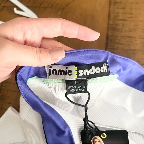 NWT Jamie Sadock 1/4 Zip Sugar White Golf Tennis Top Sleeveless Size L - Picture 6 of 6